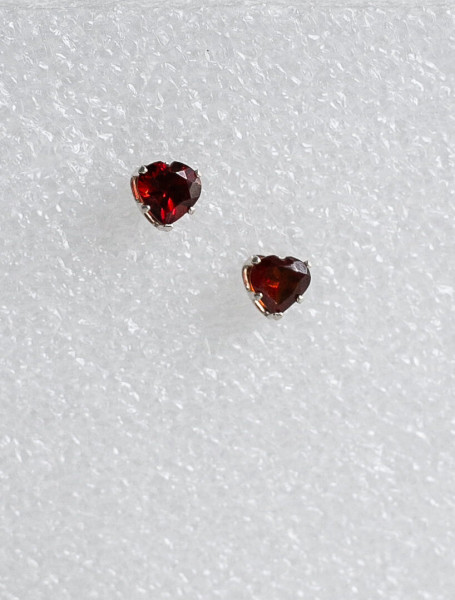 Faceted Garnet Hearts