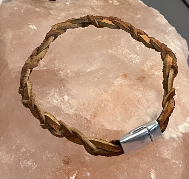 Tan Leather Bracelet 8 inches
